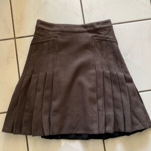 Wool blend pleated skirt